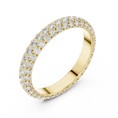 Three-Row Micro-Pavé Diamond Eternity Band