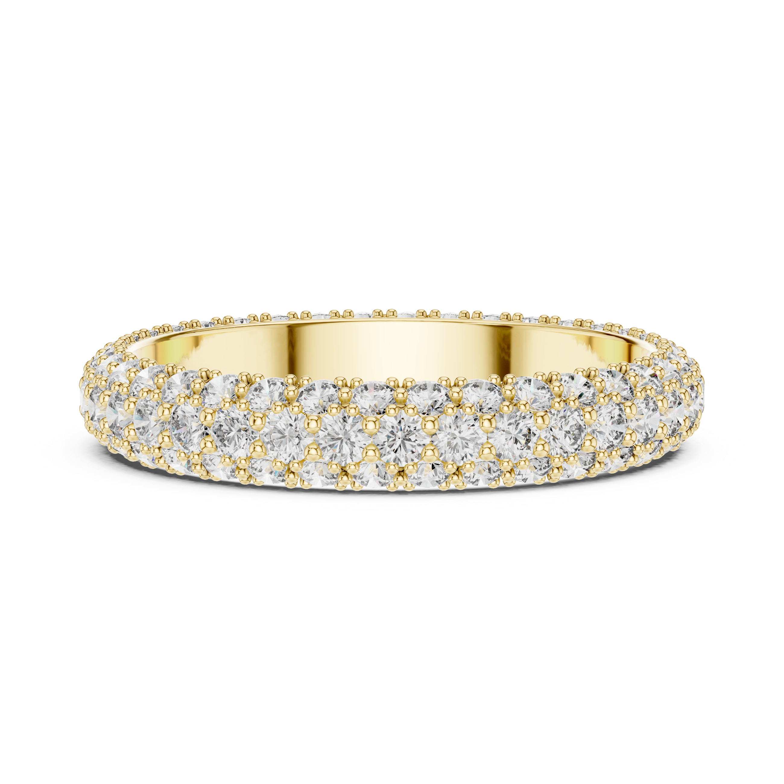 Three-Row Micro-Pavé Diamond Eternity Band