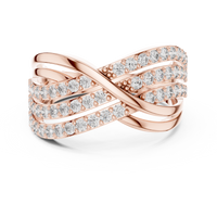 Multi-Row Crossover Pavé Diamond Statement Band