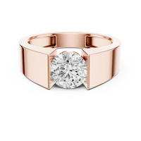 Round Cut Diamond Tension-Set Solitaire Ring