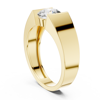 Round Cut Diamond Tension-Set Solitaire Ring