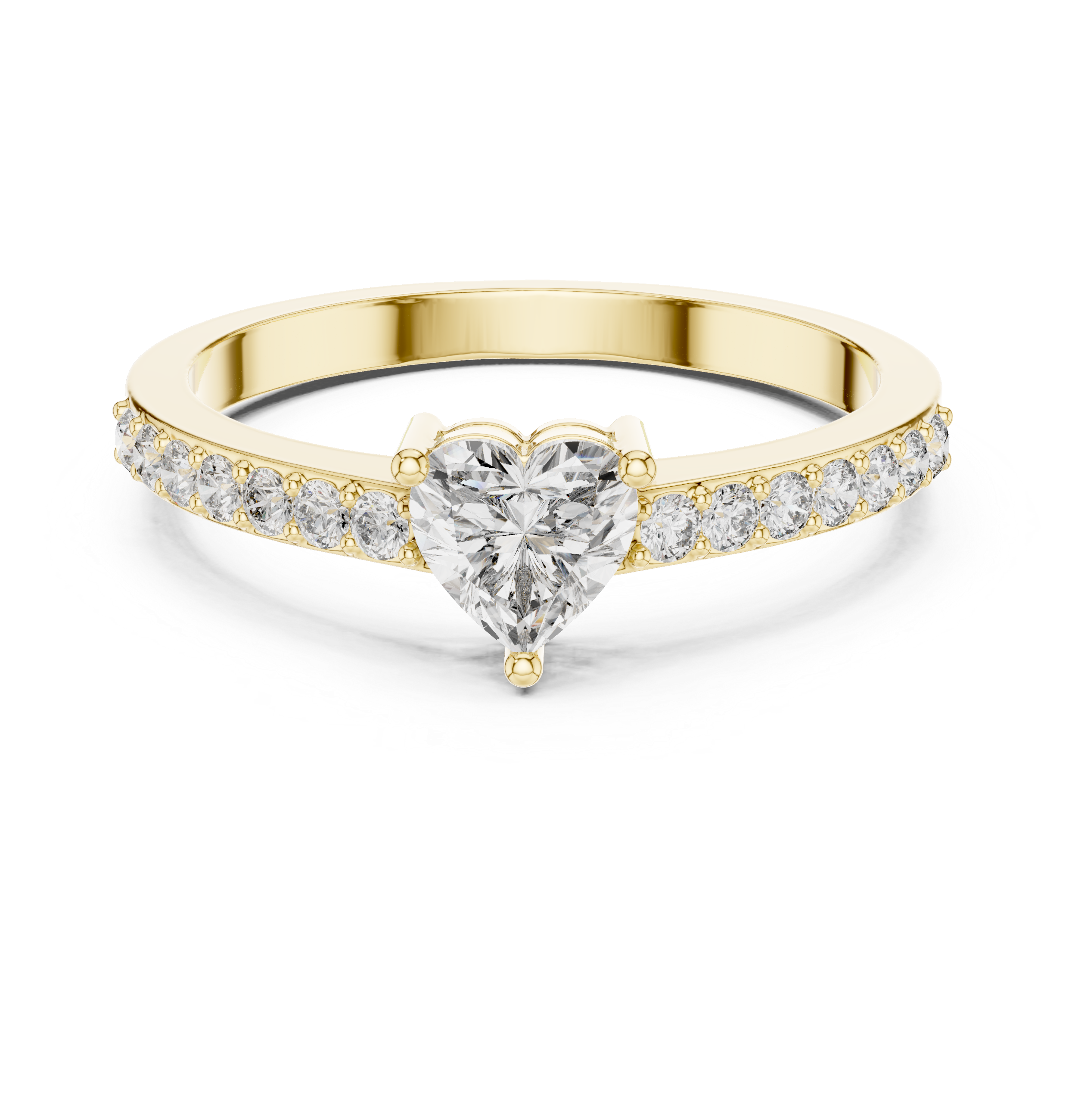 Elegant Heart Cut Pavé Engagement Ring