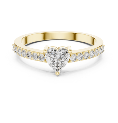 Elegant Heart Cut Pavé Engagement Ring