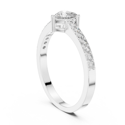 Elegant Heart Cut Pavé Engagement Ring