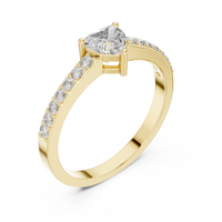 Elegant Heart Cut Pavé Engagement Ring