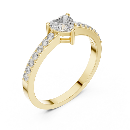 Elegant Heart Cut Pavé Engagement Ring
