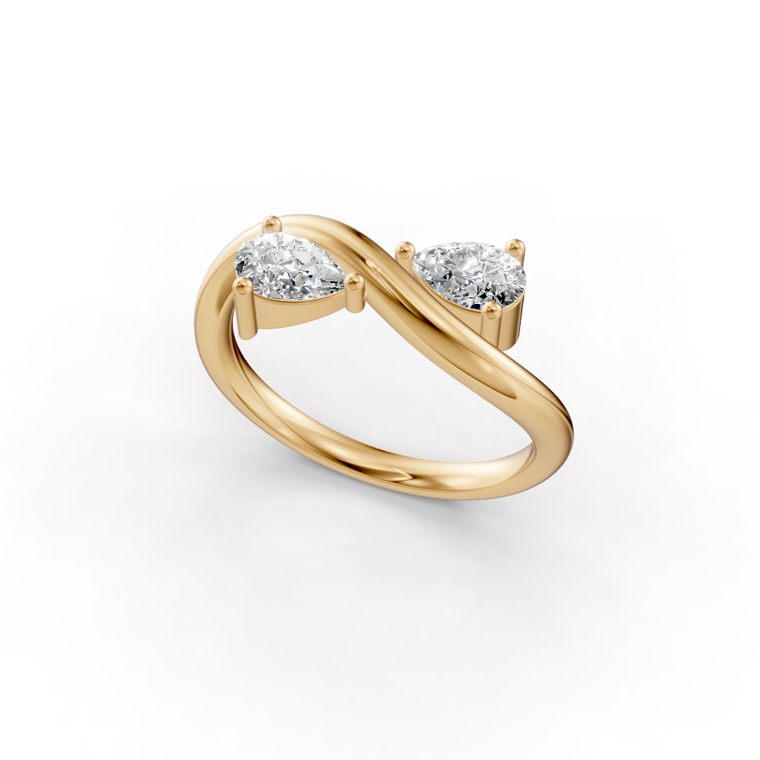 Anello Toi et Moi con Diamanti a Pera