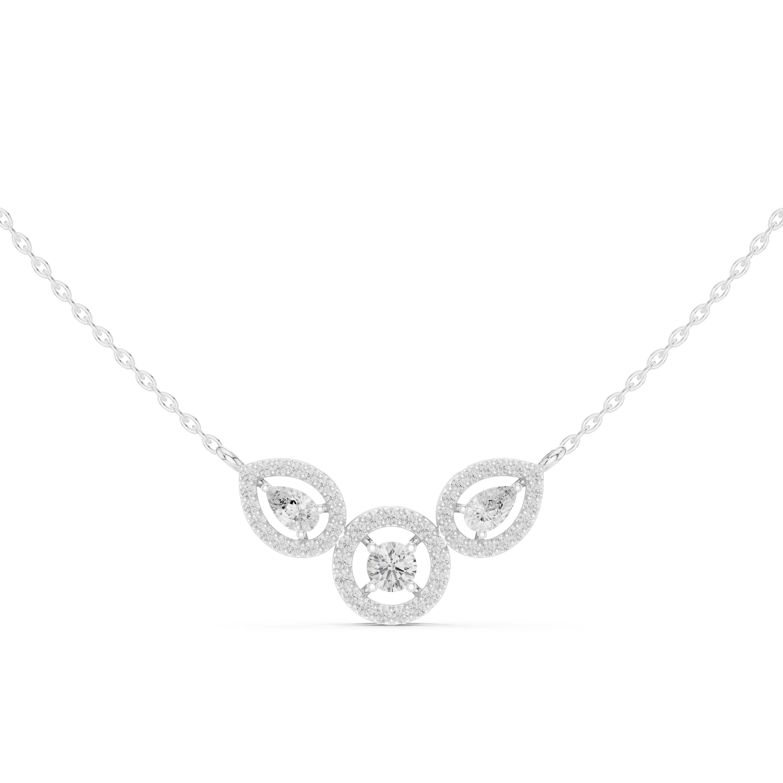 Three-Stone Halo Mangalsutra