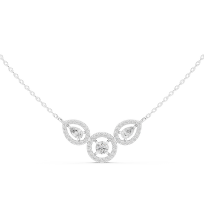 Three-Stone Halo Mangalsutra