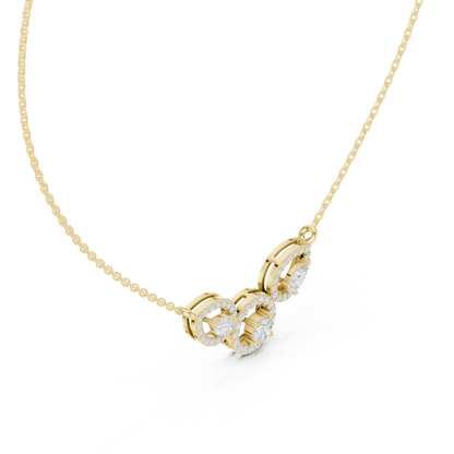 Three-Stone Halo Mangalsutra