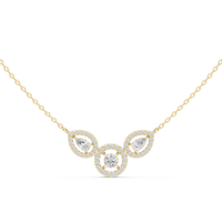 Three-Stone Halo Mangalsutra