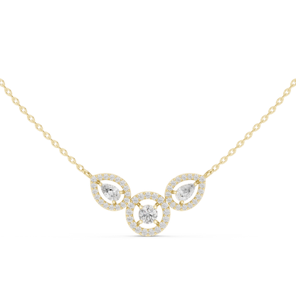 Three-Stone Halo Mangalsutra