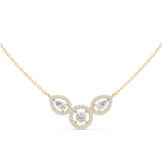 Three-Stone Halo Mangalsutra