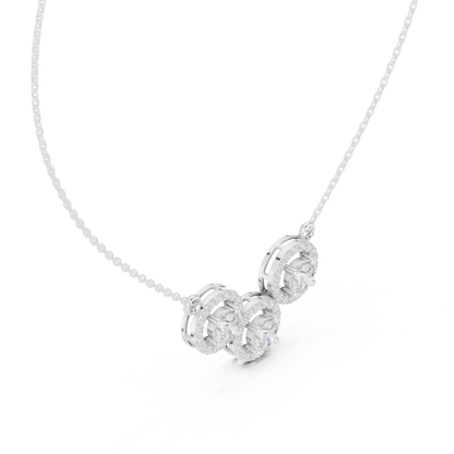 Three-Stone Circular Halo Mangalsutra