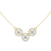 Three-Stone Circular Halo Mangalsutra