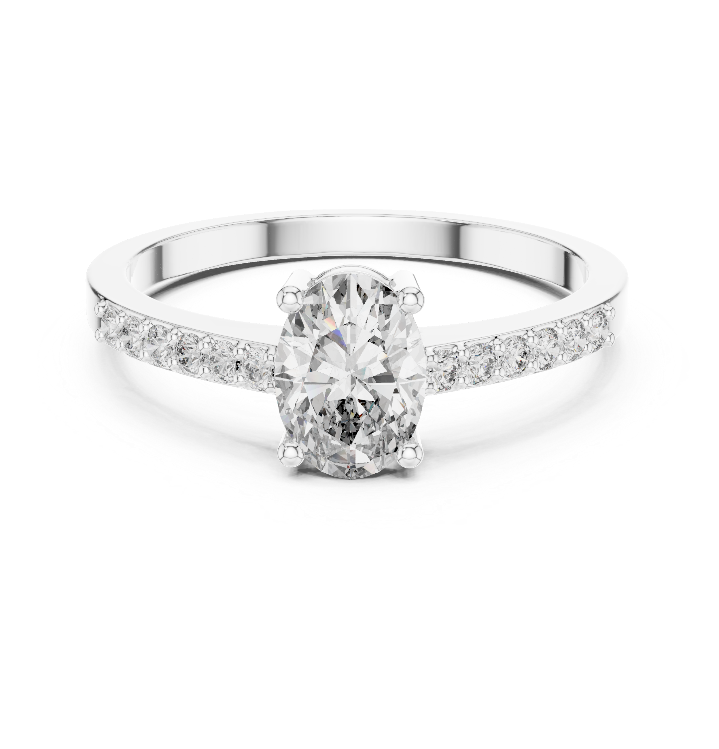 Classic Oval Cut Pavé Engagement Ring