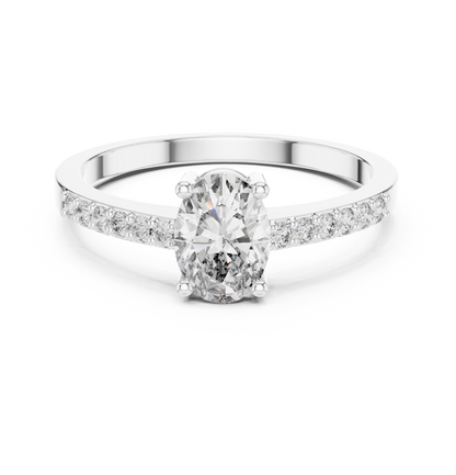 Classic Oval Cut Pavé Engagement Ring