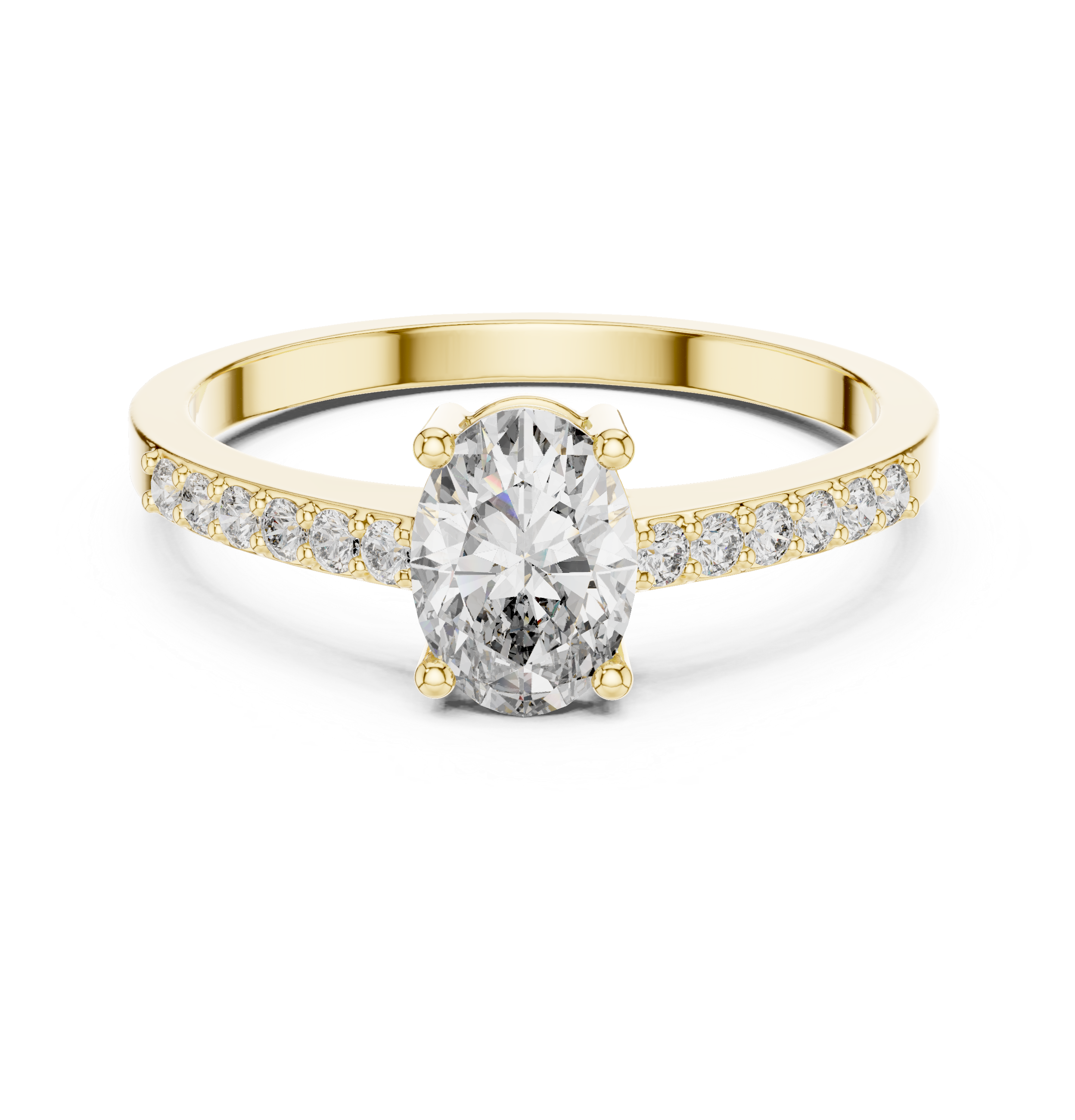 Classic Oval Cut Pavé Engagement Ring