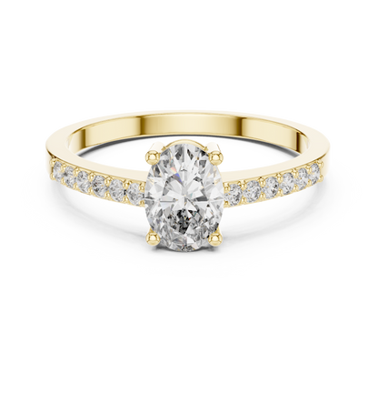 Classic Oval Cut Pavé Engagement Ring