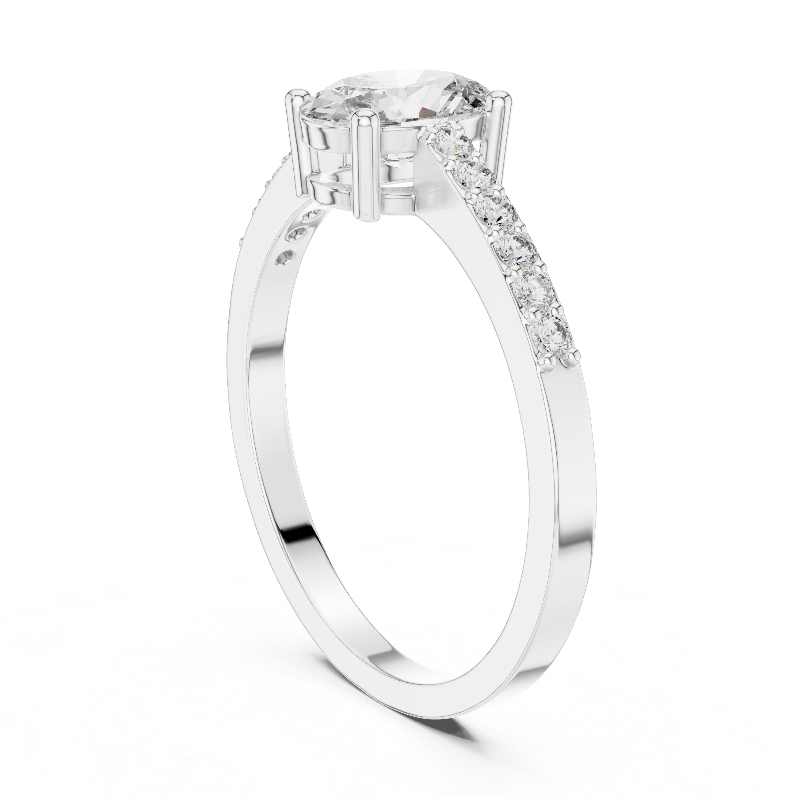Classic Oval Cut Pavé Engagement Ring
