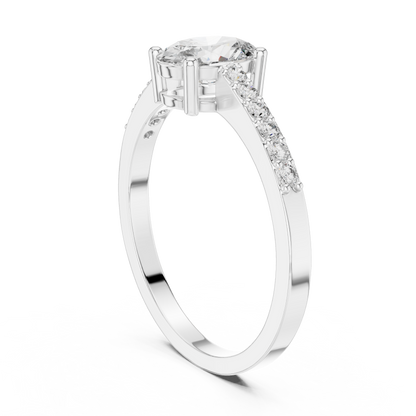 Classic Oval Cut Pavé Engagement Ring