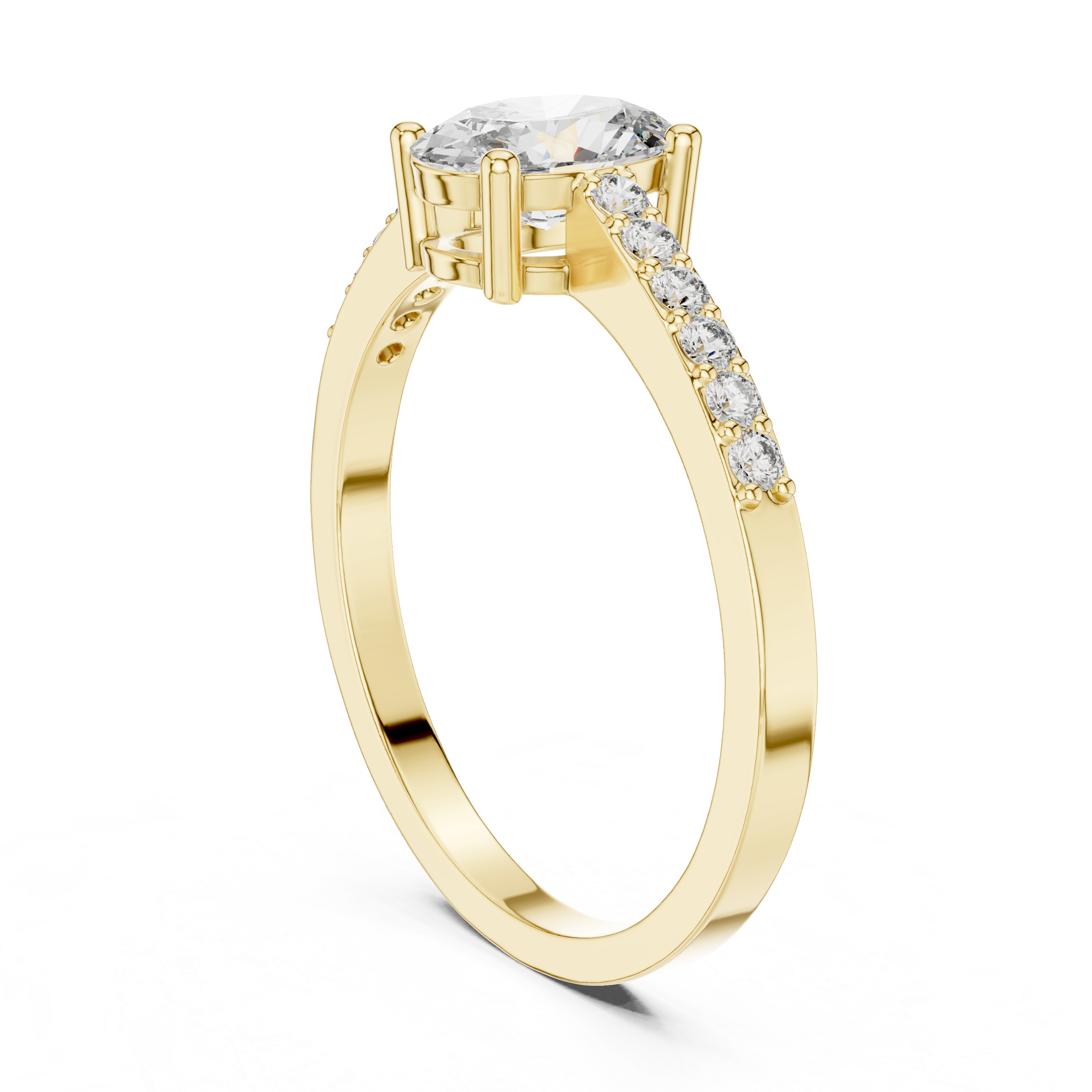Classic Oval Cut Pavé Engagement Ring