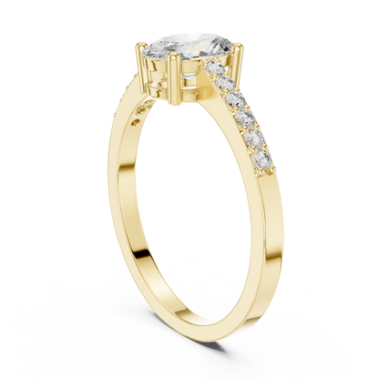 Classic Oval Cut Pavé Engagement Ring