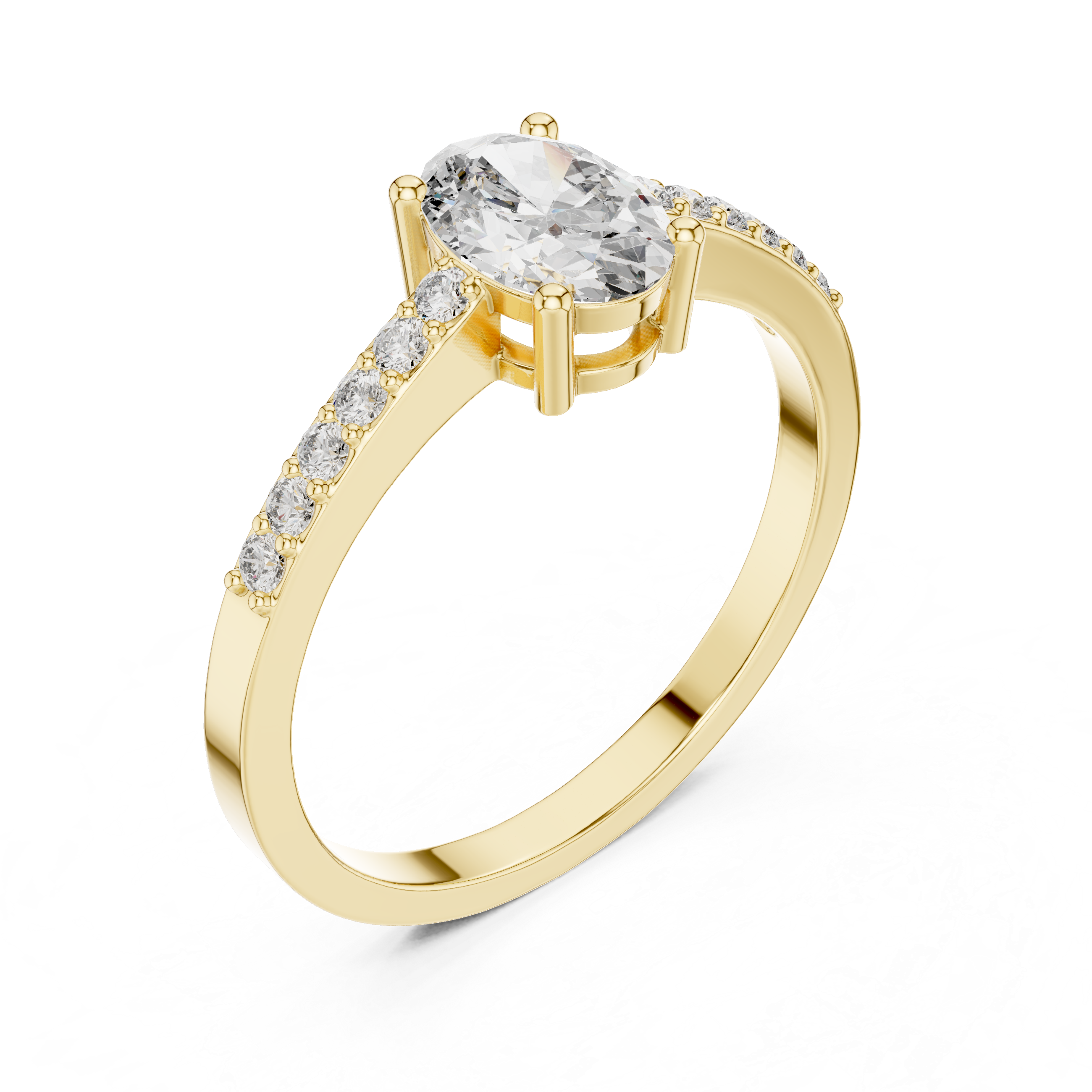 Classic Oval Cut Pavé Engagement Ring