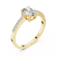 Classic Oval Cut Pavé Engagement Ring