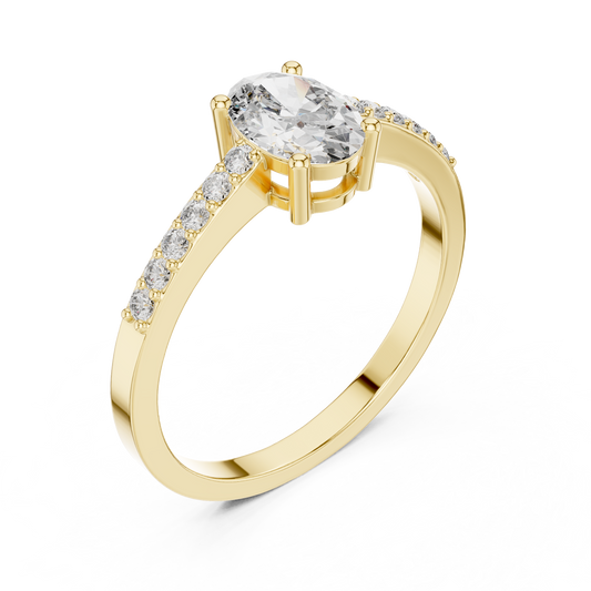 Classic Oval Cut Pavé Engagement Ring