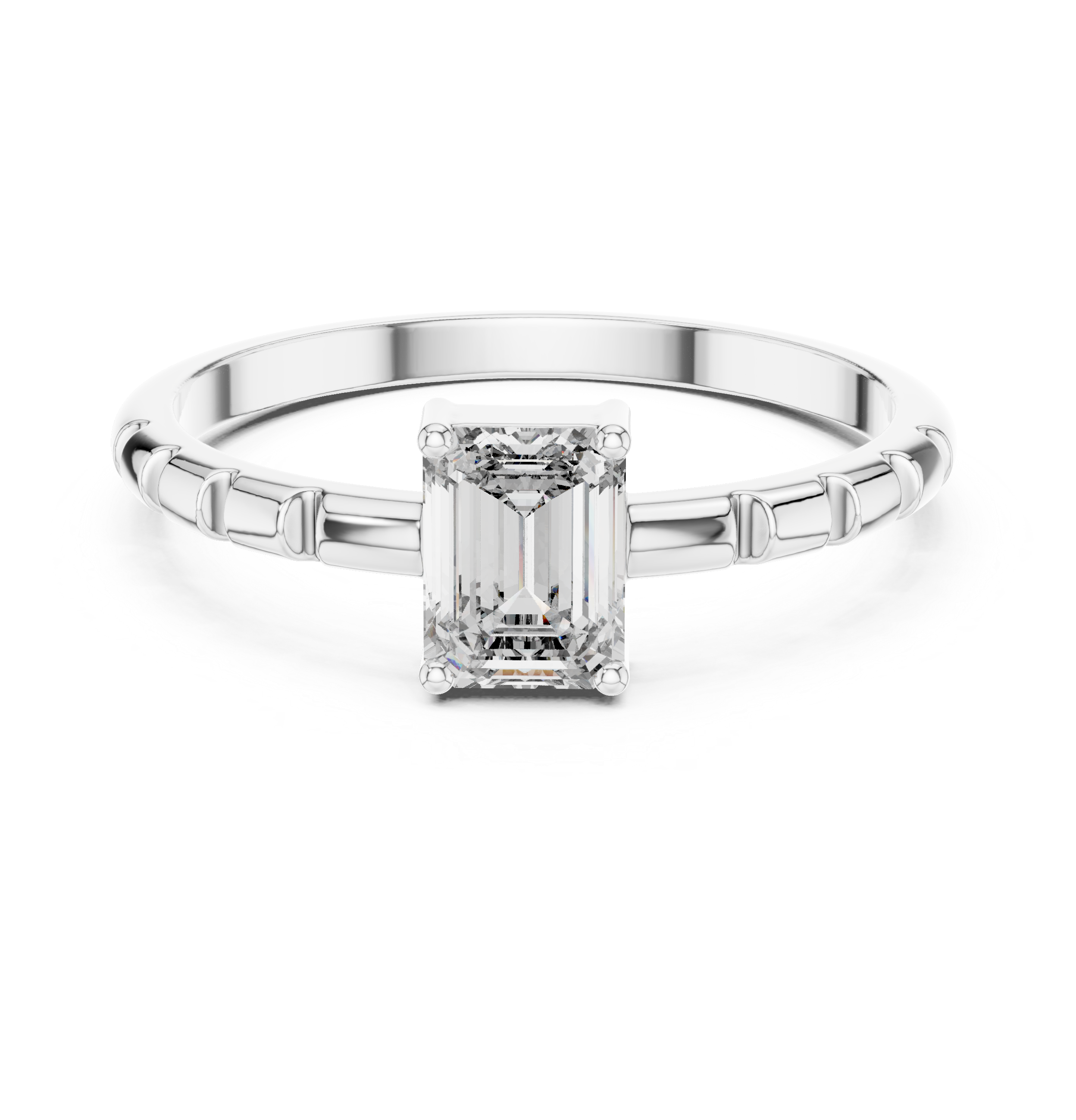 Architectural Emerald Cut Diamond Ring