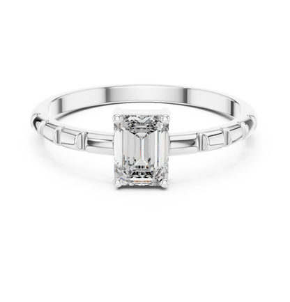 Architectural Emerald Cut Diamond Ring