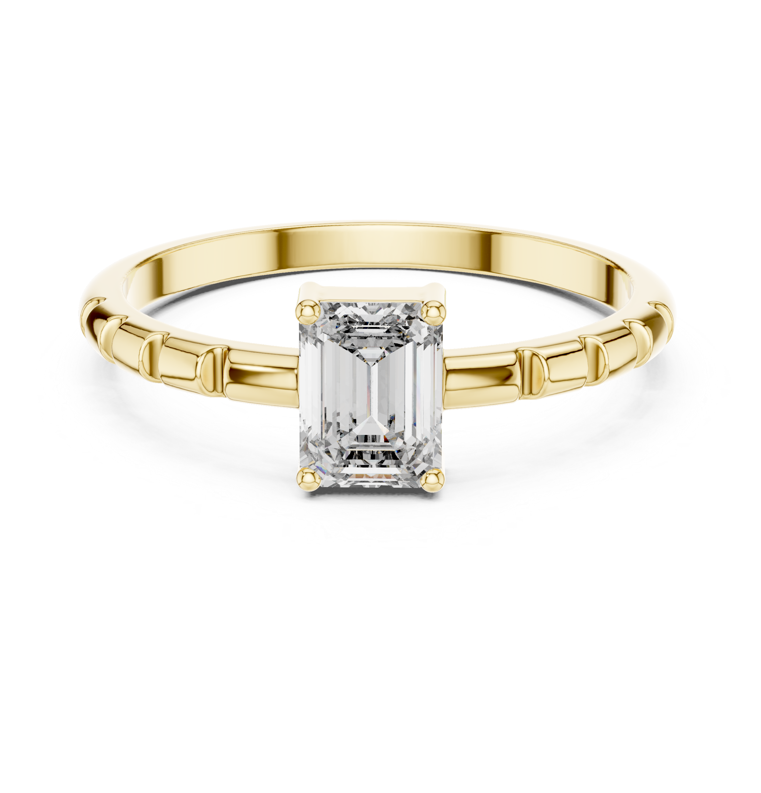 Architectural Emerald Cut Diamond Ring