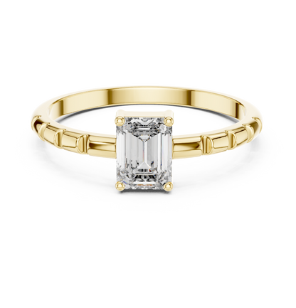 Architectural Emerald Cut Diamond Ring
