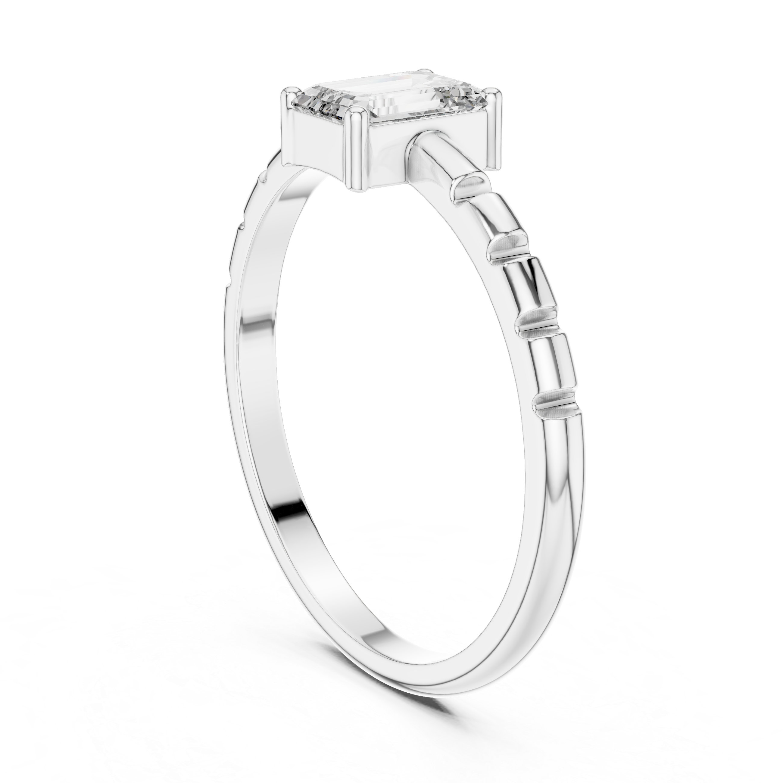 Architectural Emerald Cut Diamond Ring