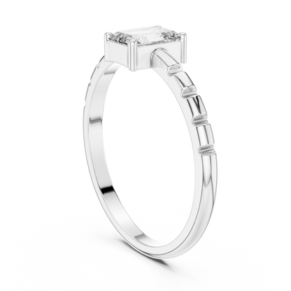 Architectural Emerald Cut Diamond Ring
