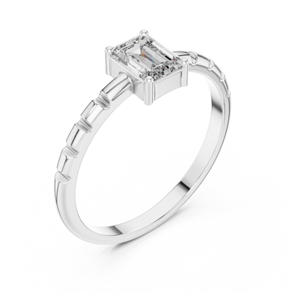 Architectural Emerald Cut Diamond Ring
