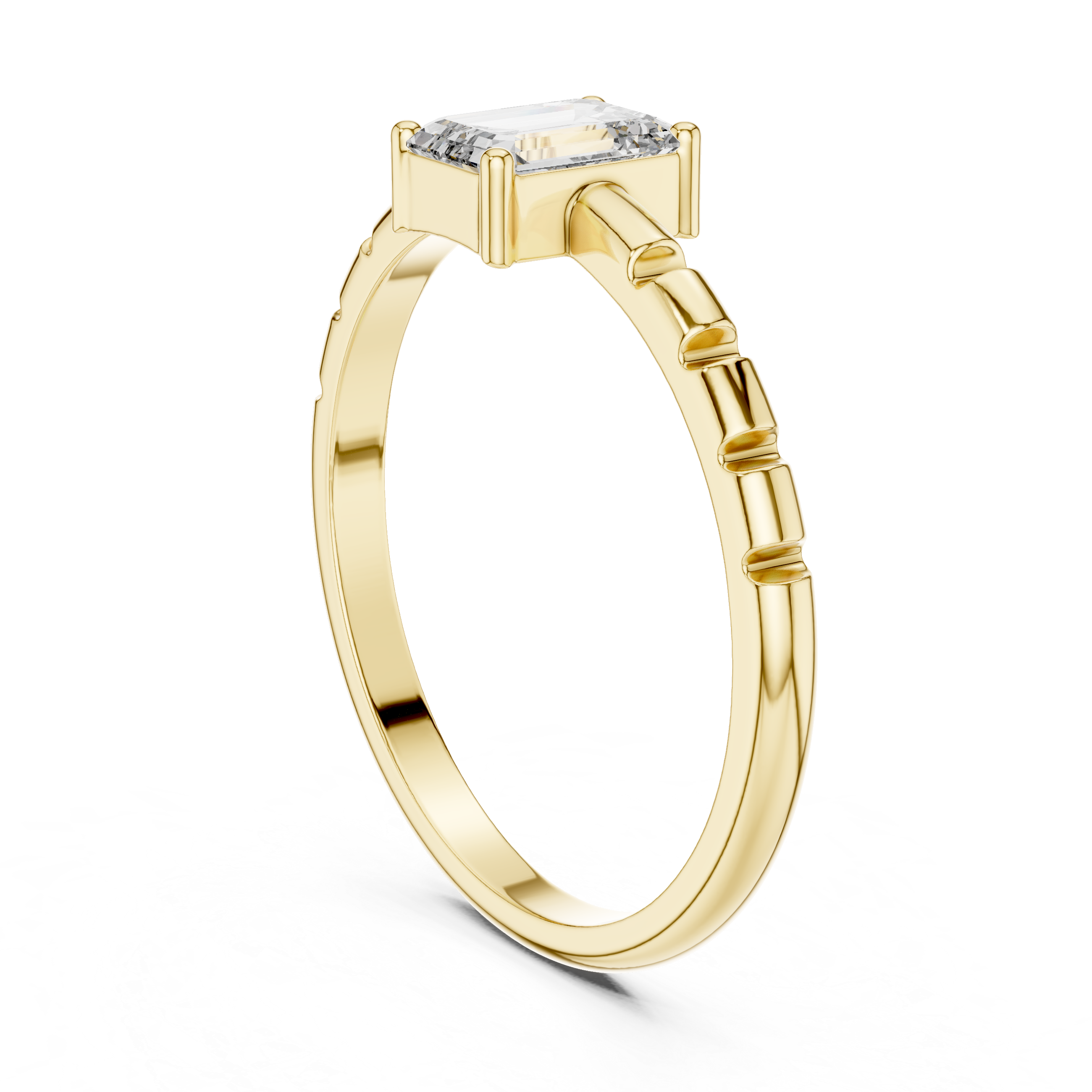 Architectural Emerald Cut Diamond Ring