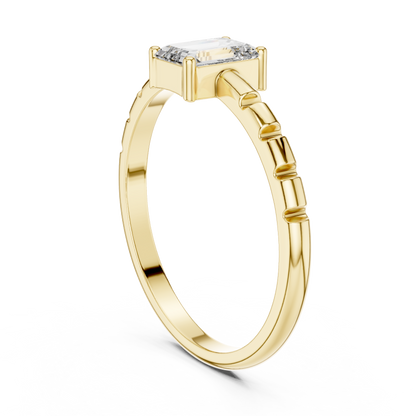 Architectural Emerald Cut Diamond Ring