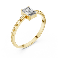 Architectural Emerald Cut Diamond Ring