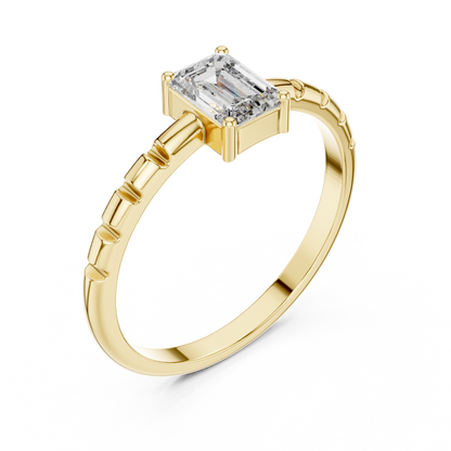 Architectural Emerald Cut Diamond Ring