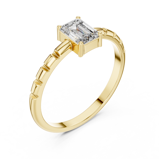 Architectural Emerald Cut Diamond Ring