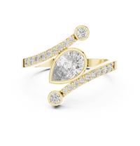 Pear Cut Bezel Bypass Diamond Ring