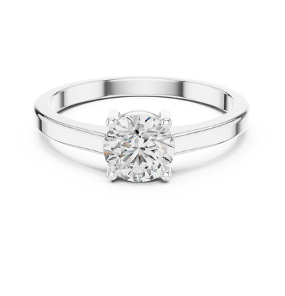 Four-Prong Round Diamond Solitaire Engagement Ring