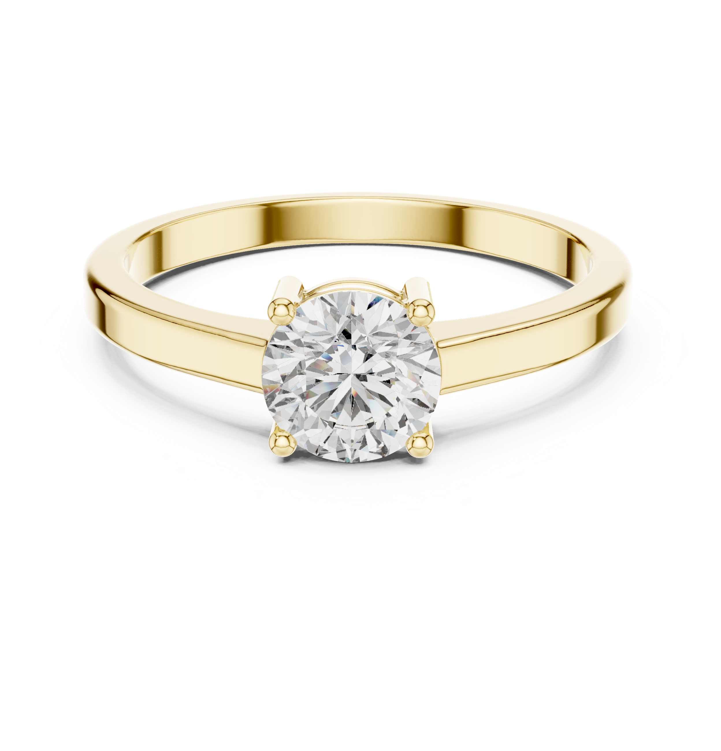 Four-Prong Round Diamond Solitaire Engagement Ring