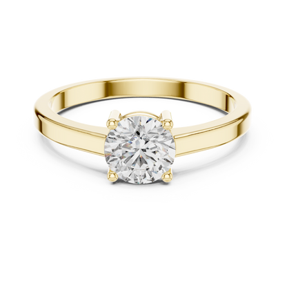 Four-Prong Round Diamond Solitaire Engagement Ring