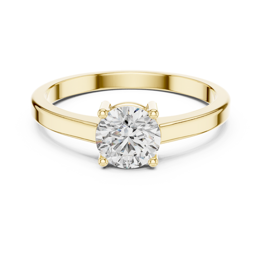 Four-Prong Round Diamond Solitaire Engagement Ring