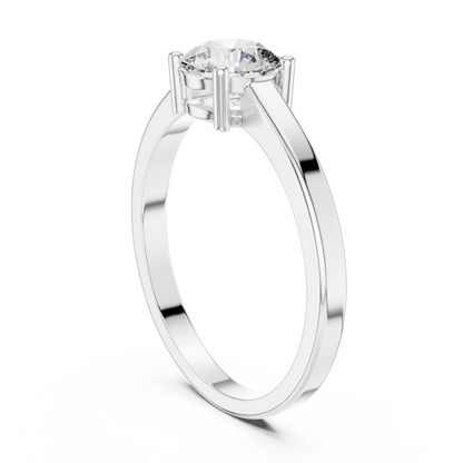 Four-Prong Round Diamond Solitaire Engagement Ring