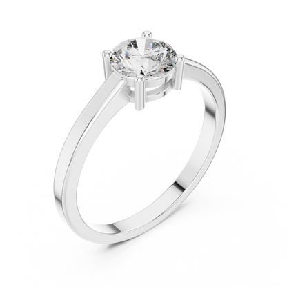 Four-Prong Round Diamond Solitaire Engagement Ring