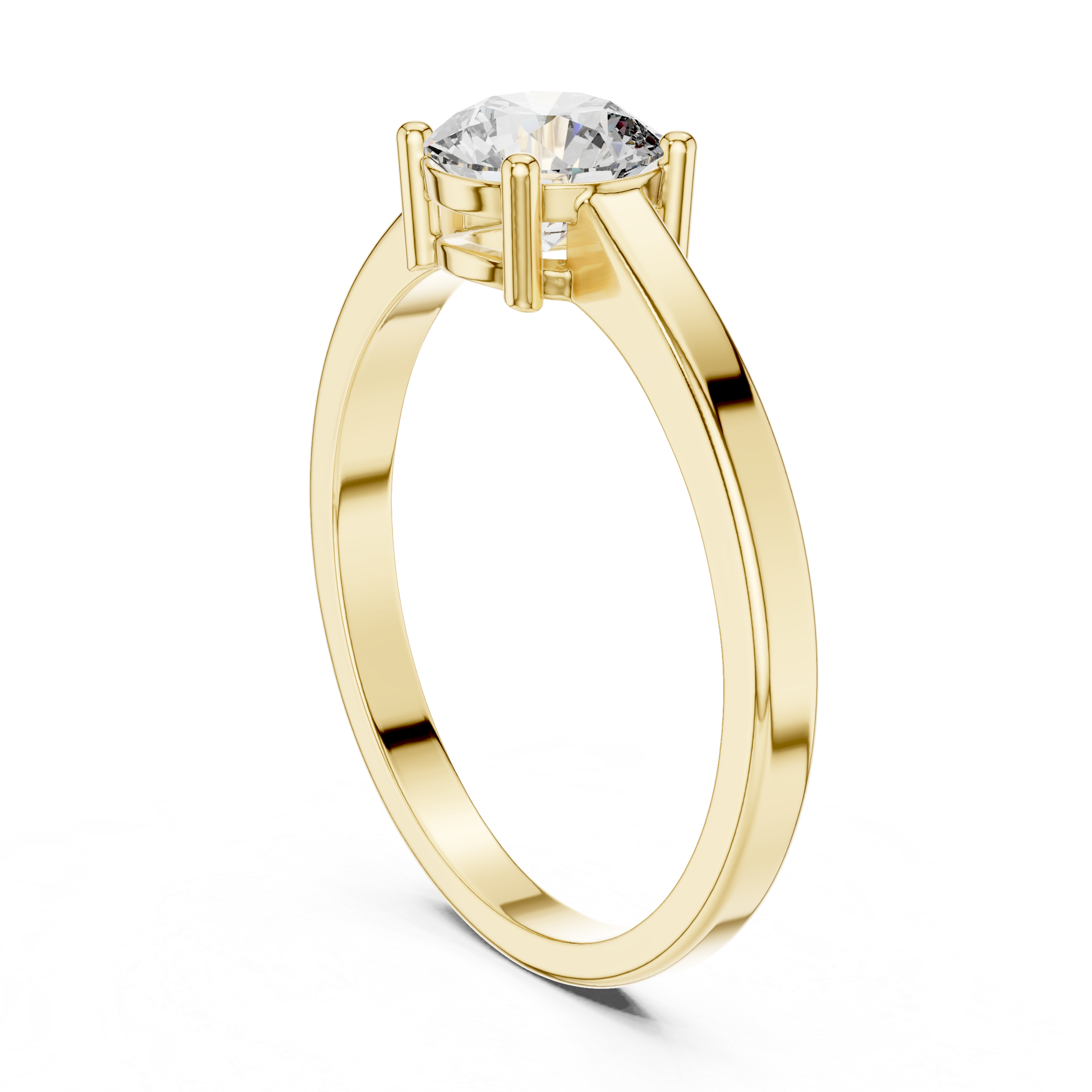 Four-Prong Round Diamond Solitaire Engagement Ring
